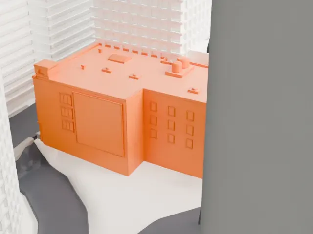 207 East 36th Street model, East view