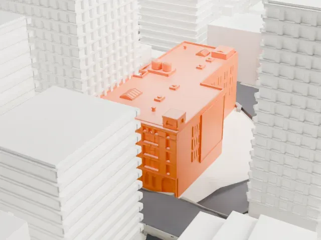 207 East 36th Street model, South view
