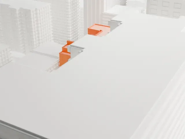 210 East 68th Street model, East view