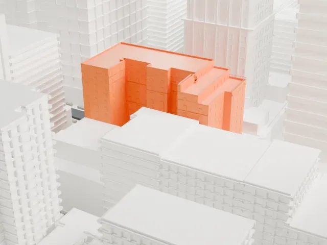 210 East 68th Street model, South view
