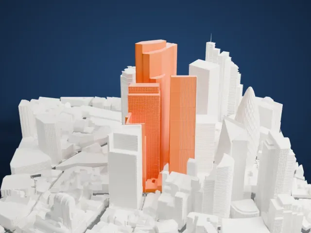 22 Bishopsgate model, South view