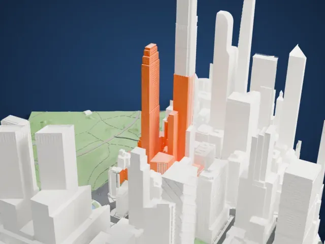 220 Central Park South model, West view