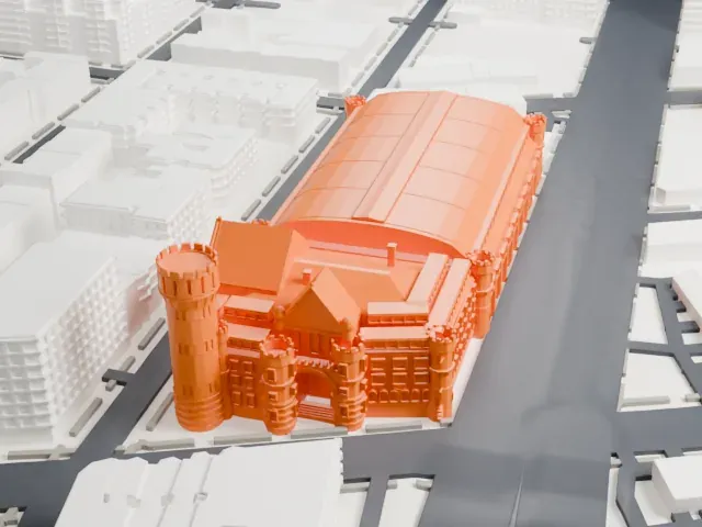 23rd Regiment Armory model, East view