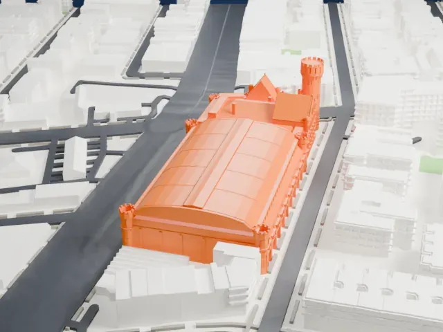 23rd Regiment Armory model, West view