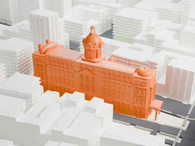 240 Centre Street model, East view