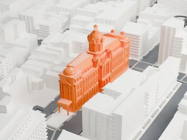 240 Centre Street model, North view