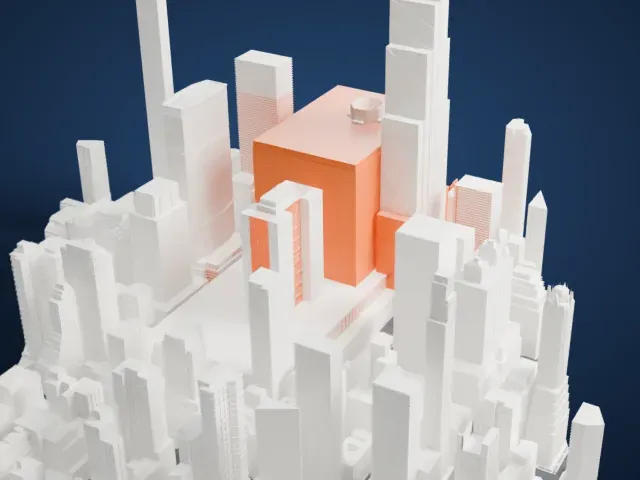 245 Park Avenue model, East view