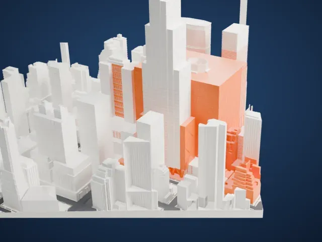 245 Park Avenue model, North view