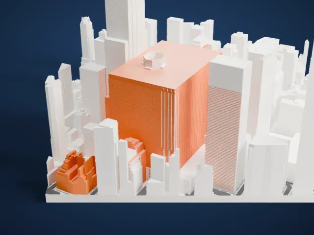 245 Park Avenue model, West view