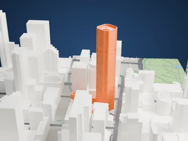 25 Martin Place model, West view