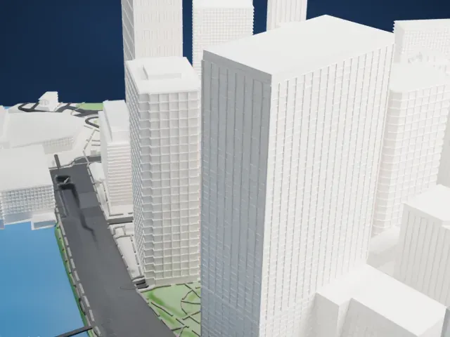 25 Water Street (SoMA) model, East view