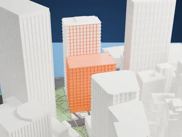 25 Water Street (SoMA) model, North view