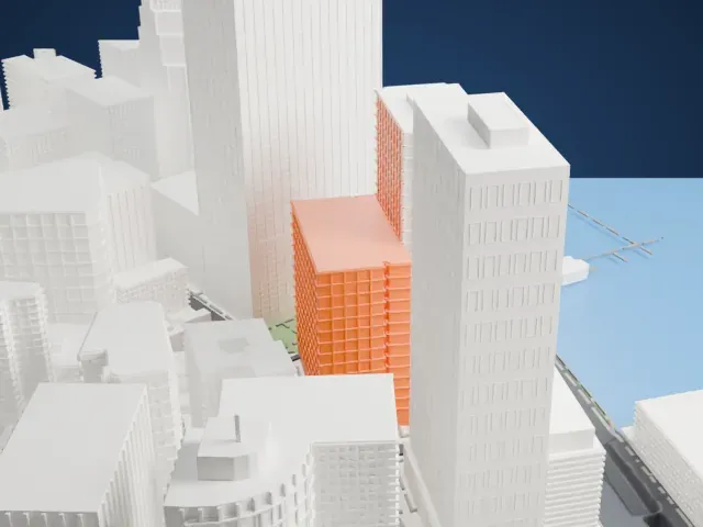 25 Water Street (SoMA) model, West view
