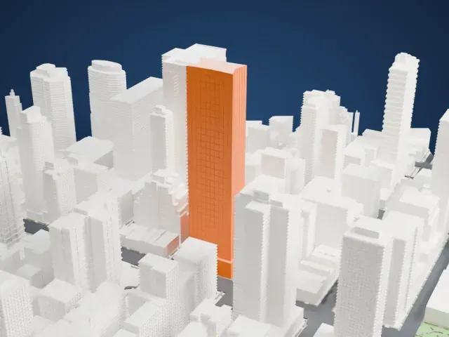 252 East 57th Street model, East view