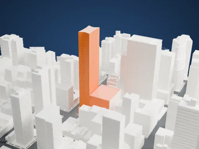 252 East 57th Street model, North view