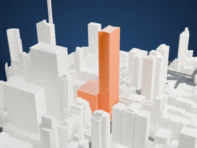252 East 57th Street model, South view