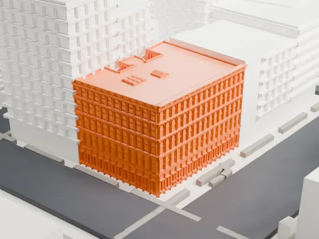 254–260 Canal Street model, East view