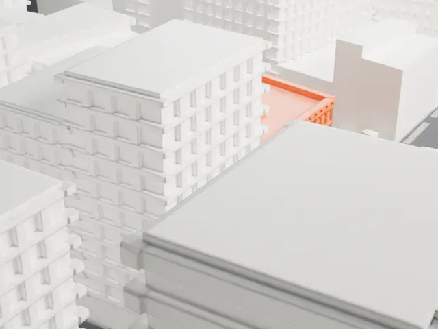 254–260 Canal Street model, South view