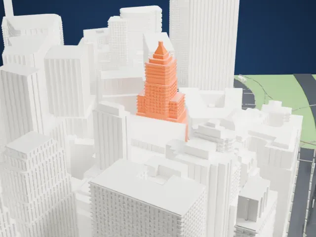 26 Broadway model, North view