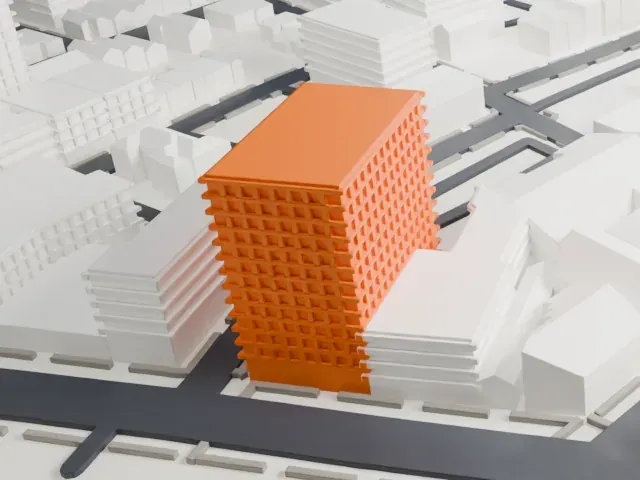 26 Journal Square model, North view