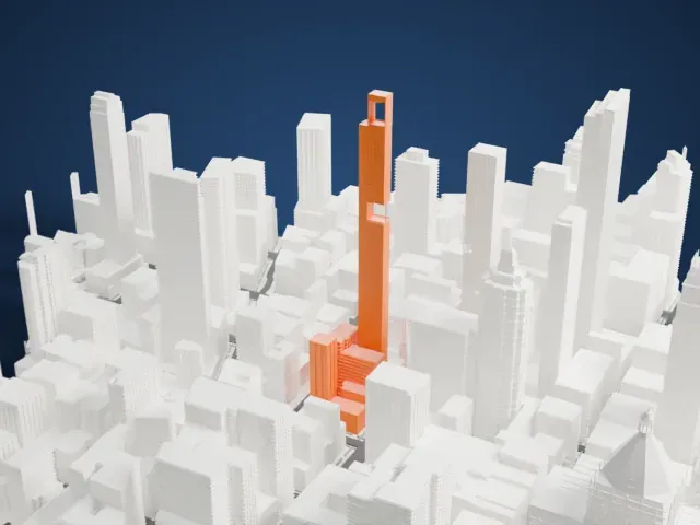 262 Fifth Avenue model, South view