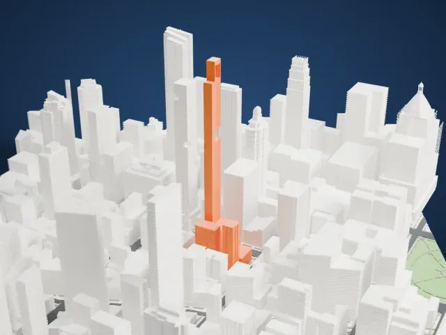 262 Fifth Avenue model, West view