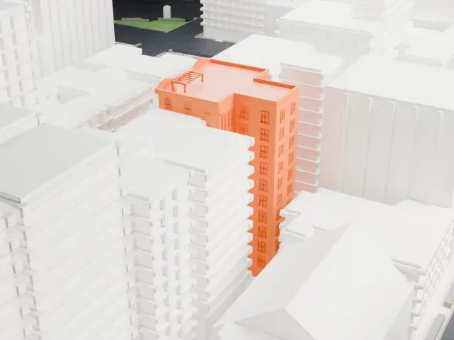 27 West 67th Street model, East view