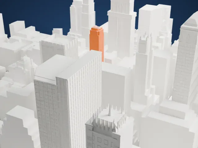 275 Madison Avenue model, East view