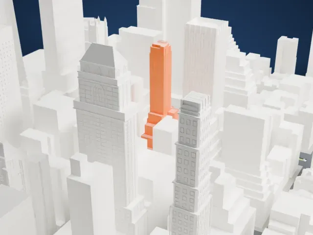 275 Madison Avenue model, West view
