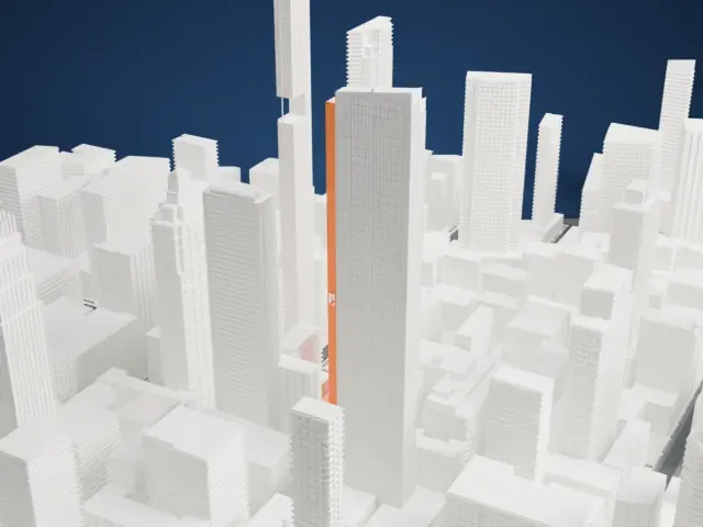 277 Fifth Avenue model, East view
