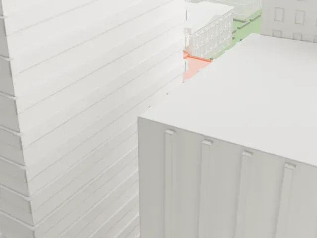 280 Broadway model, North view