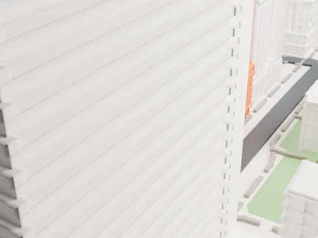 280 Broadway model, West view