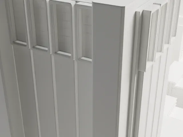 291 Broadway model, North view