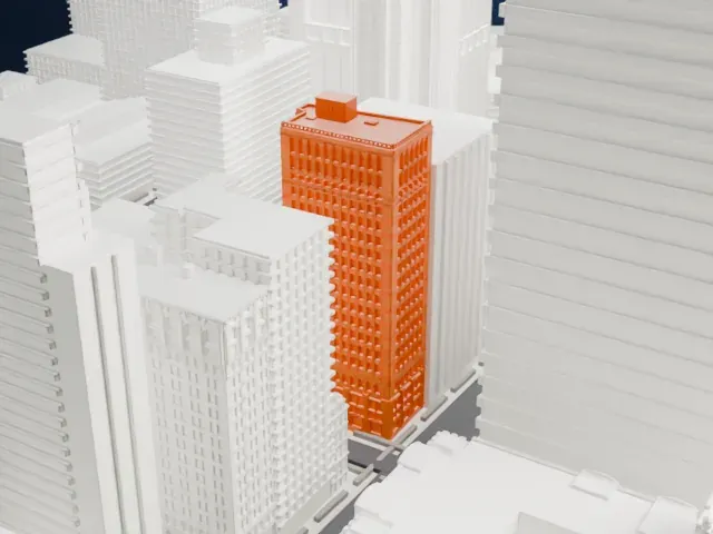 291 Broadway model, South view
