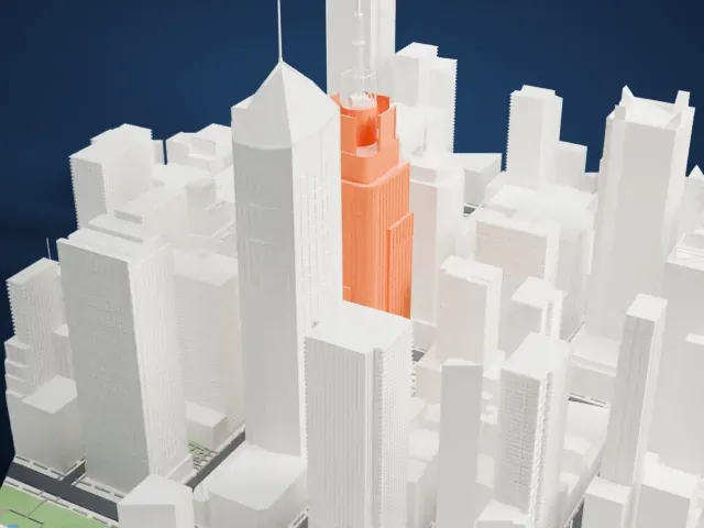 3 Times Square model, East view