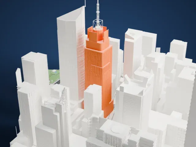 3 Times Square model, North view