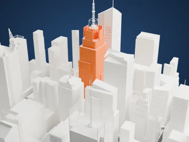 3 Times Square model, West view