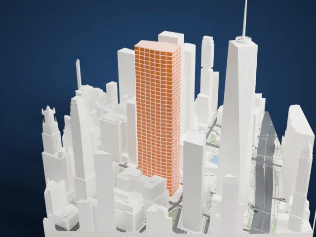 3 World Trade Center model, North view