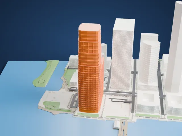 30 Hudson Street model, East view