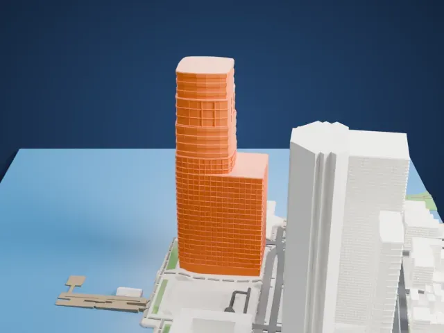30 Hudson Street model, North view