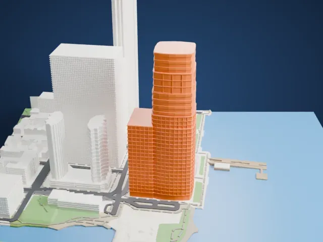30 Hudson Street model, South view