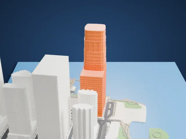 30 Hudson Street model, West view