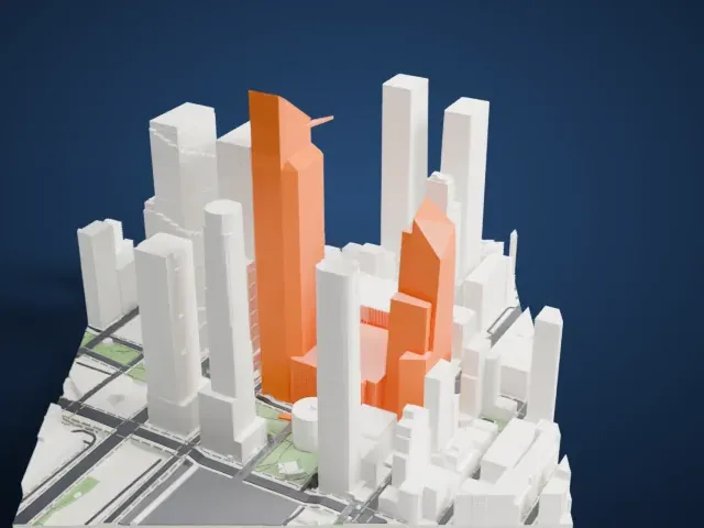 30 Hudson Yards model, West view