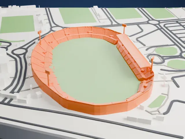 30 June Stadium model, North view