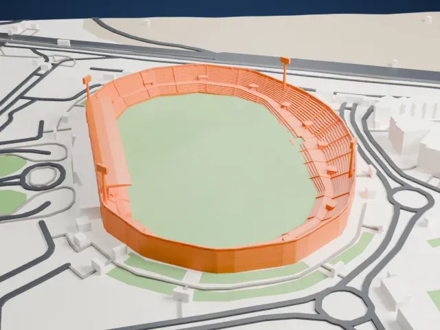 30 June Stadium model, South view