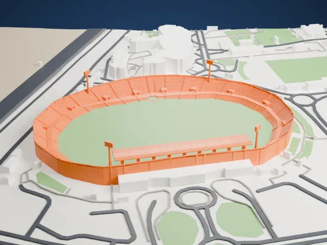 30 June Stadium model, West view