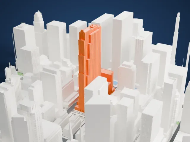 30 Rockefeller Plaza model, East view