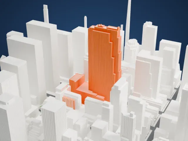 30 Rockefeller Plaza model, South view
