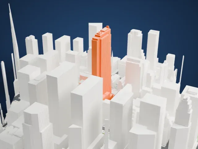 30 Rockefeller Plaza model, West view