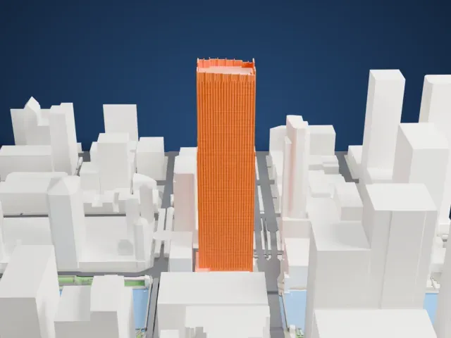 300 North LaSalle model, South view